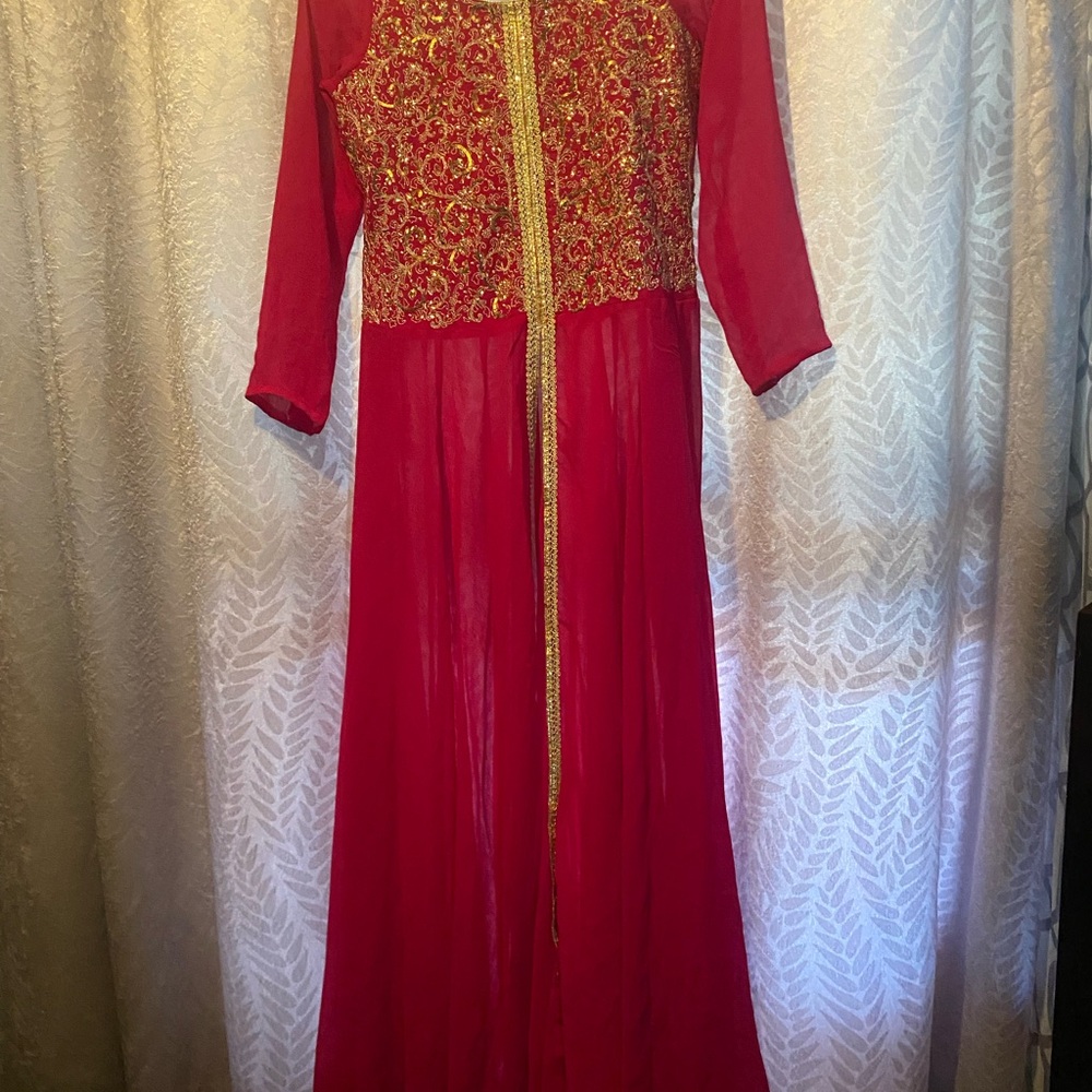 Elegant Fushia and Gold Women's Dress